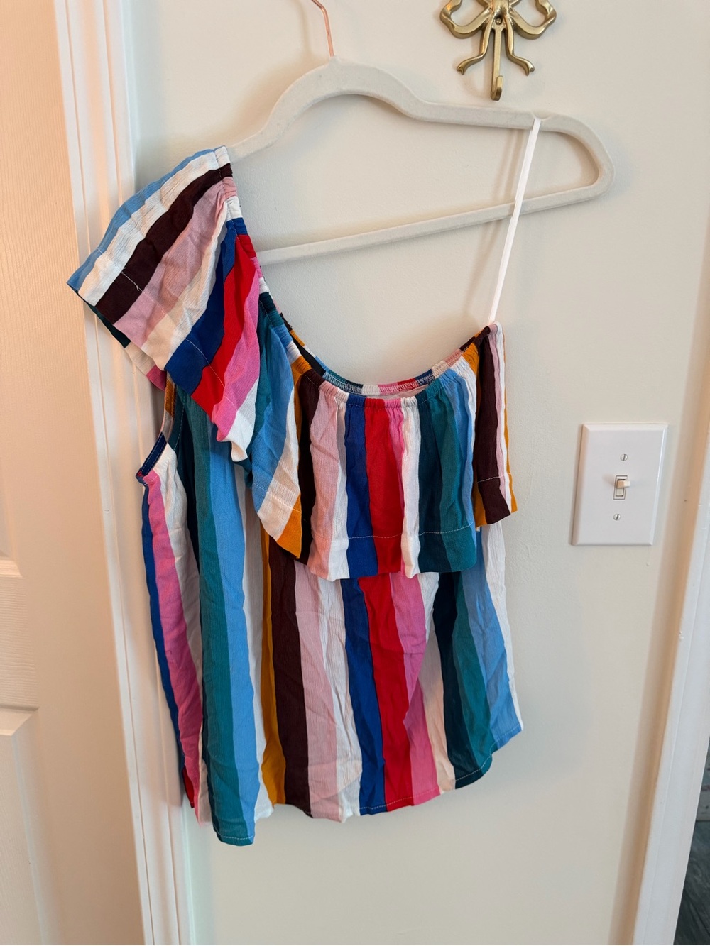 Gibson stripe one shoulder top